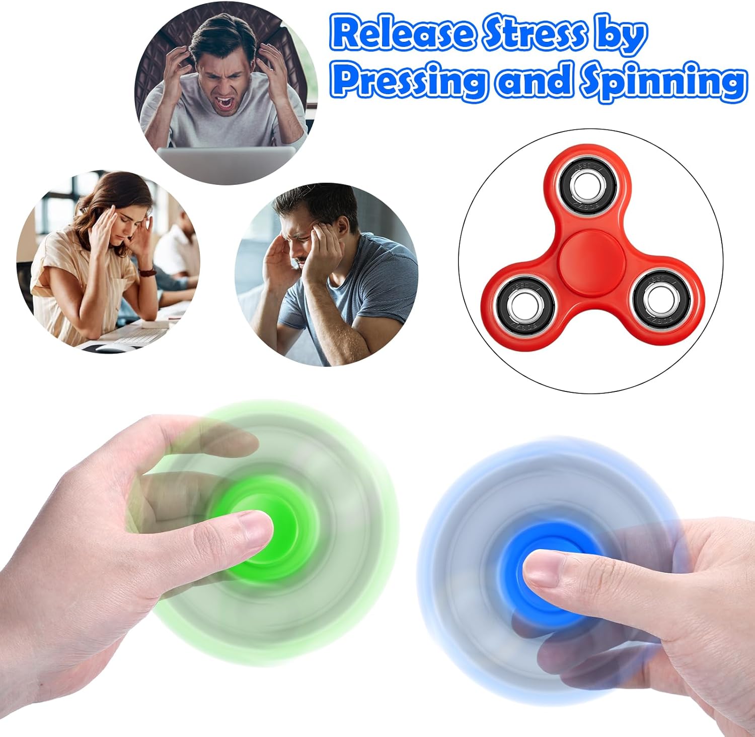 Thumbnail 6 de SCIONE 5-Piece Fidget Spinner Set (Anti-stress) – Smooth Manual Spinners for Kids & Adults
