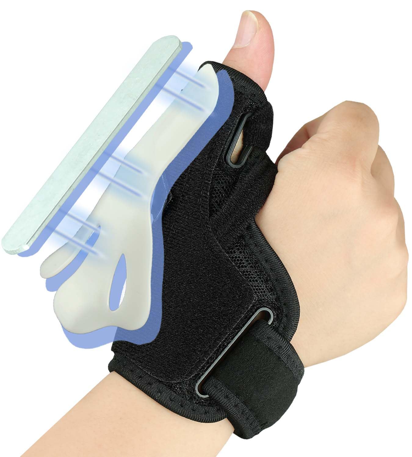 Detalle de Kecartu Reversible Thumb Splint, Adjustable Spica Support for Either Hand
