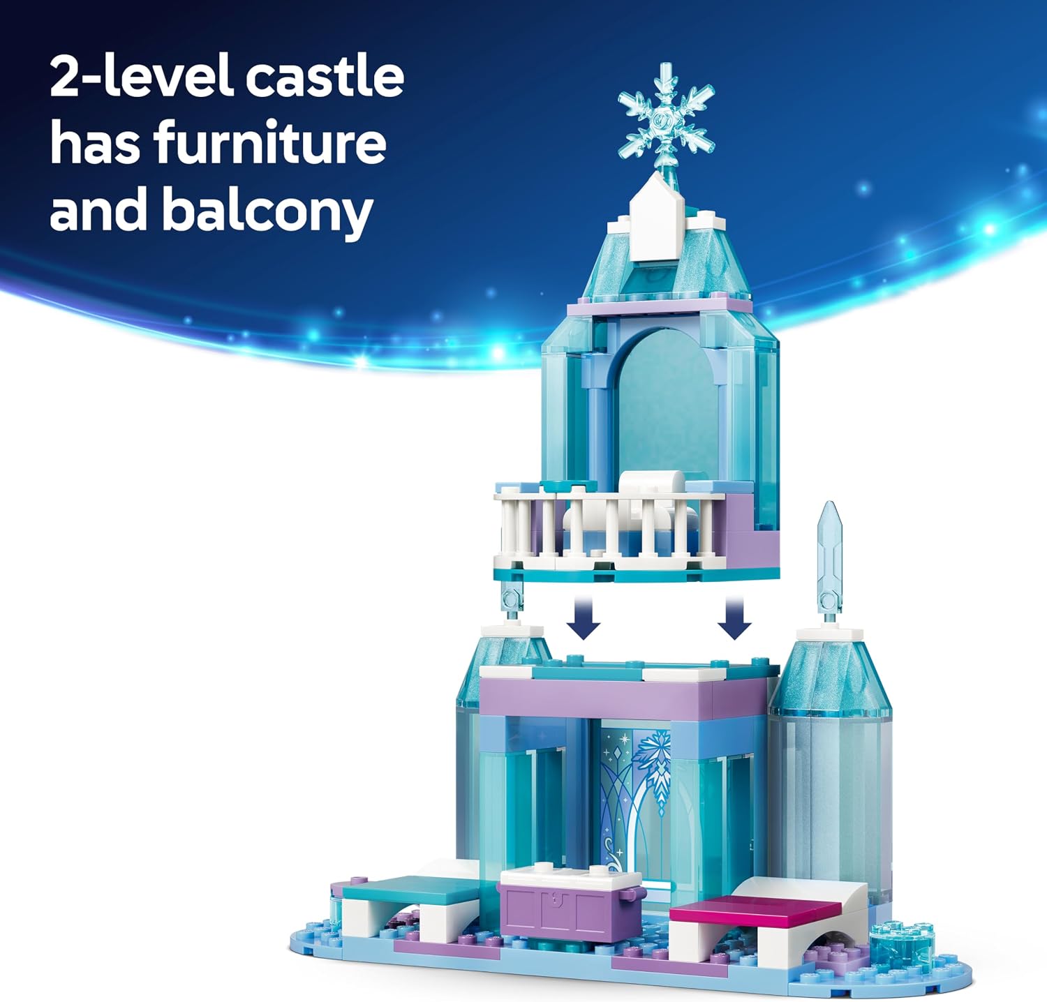 Thumbnail 6 de LEGO Disney Frozen Elsa's Ice Castle & Snow Ride Adventure (43281) with Anna & Elsa Mini Dolls