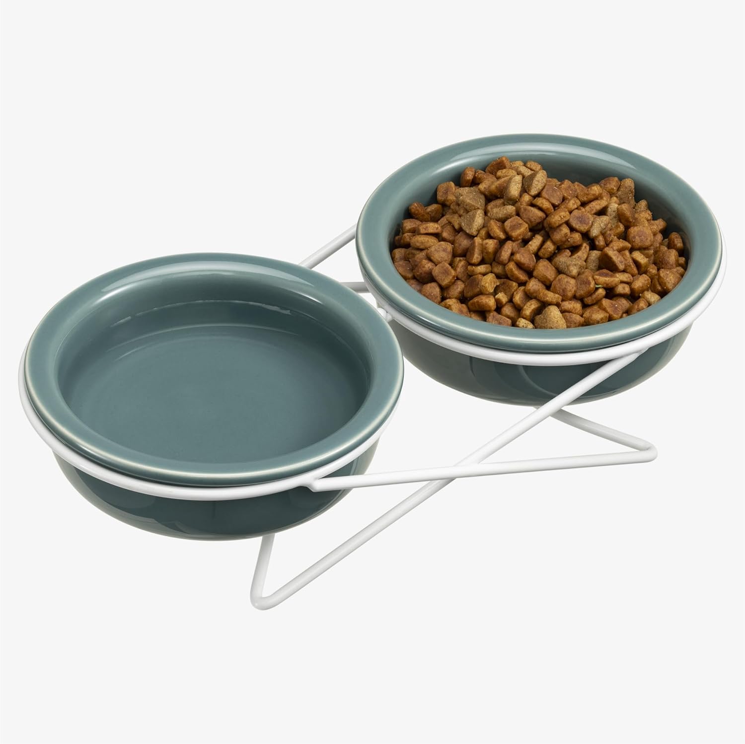 Thumbnail 6 de Navaris Raised Cat Bowls (Set of 2) – Ceramic dishes with metal stand for cats and dogs