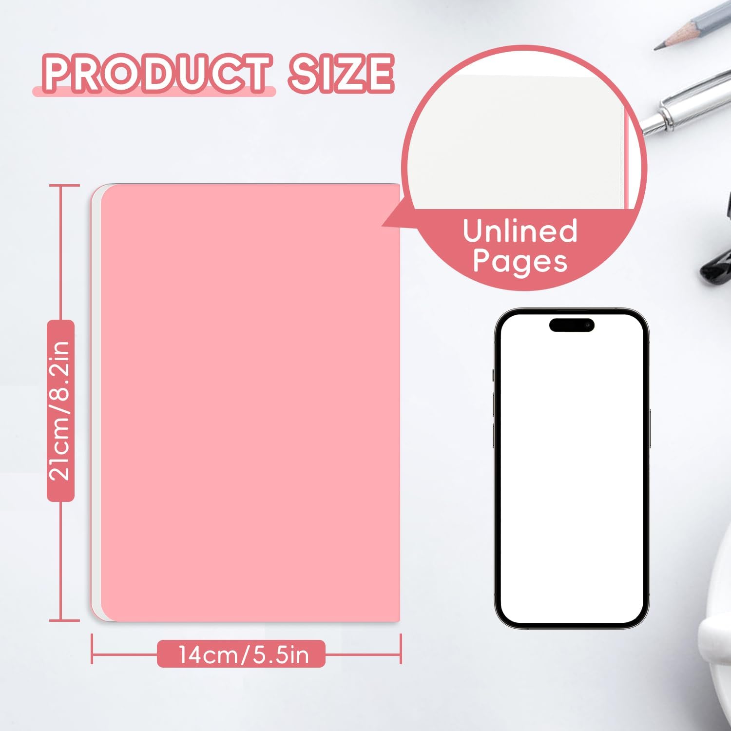 Detalle de ReePlan 12 Pack A5 Blank Notebooks – 80 gsm Thick Paper, Unlined Journals (Colourful Multipack)