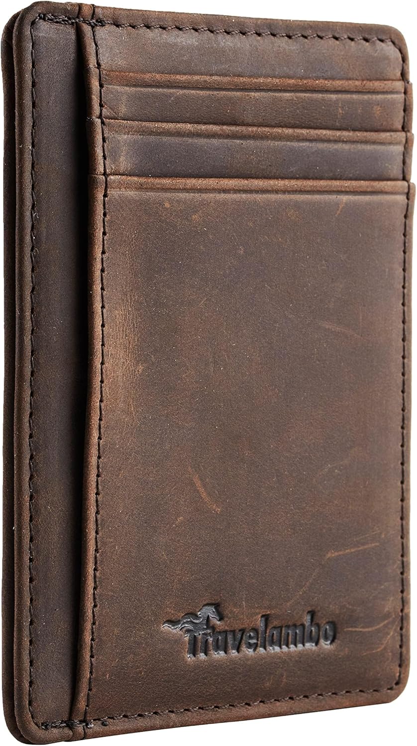 Detalle de Travelambo Slim Wallet RFID Blocking Medium Wallet 👛