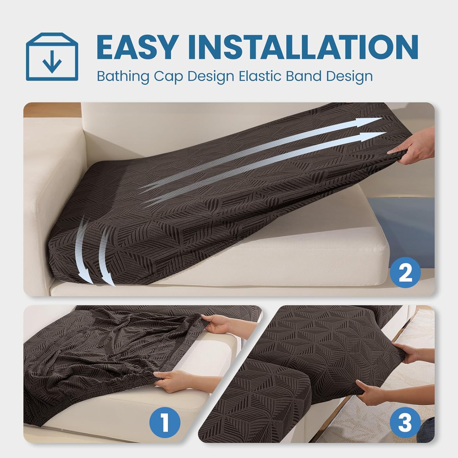 Thumbnail 5 de Ystyle Funda Asiento Sofá Elástica 1 Plaza + Chaise Longue Marrón