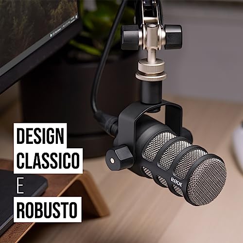 Detalle de RODE PodMic: Microfono Dinamico Broadcast Cardioide per Podcasting, Livestreaming e Voce