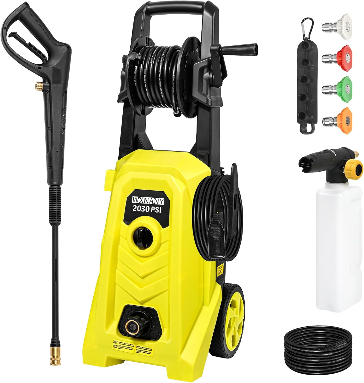 Detalle de WXNANY CA-WXNY021-Yellow Electric Pressure Washer, 1.76 GPM, 4 Nozzles