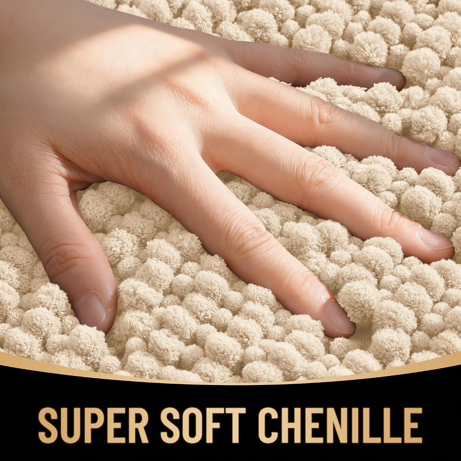 Thumbnail 1 de OLANLY Thick Bathroom Rug 24x16 Beige