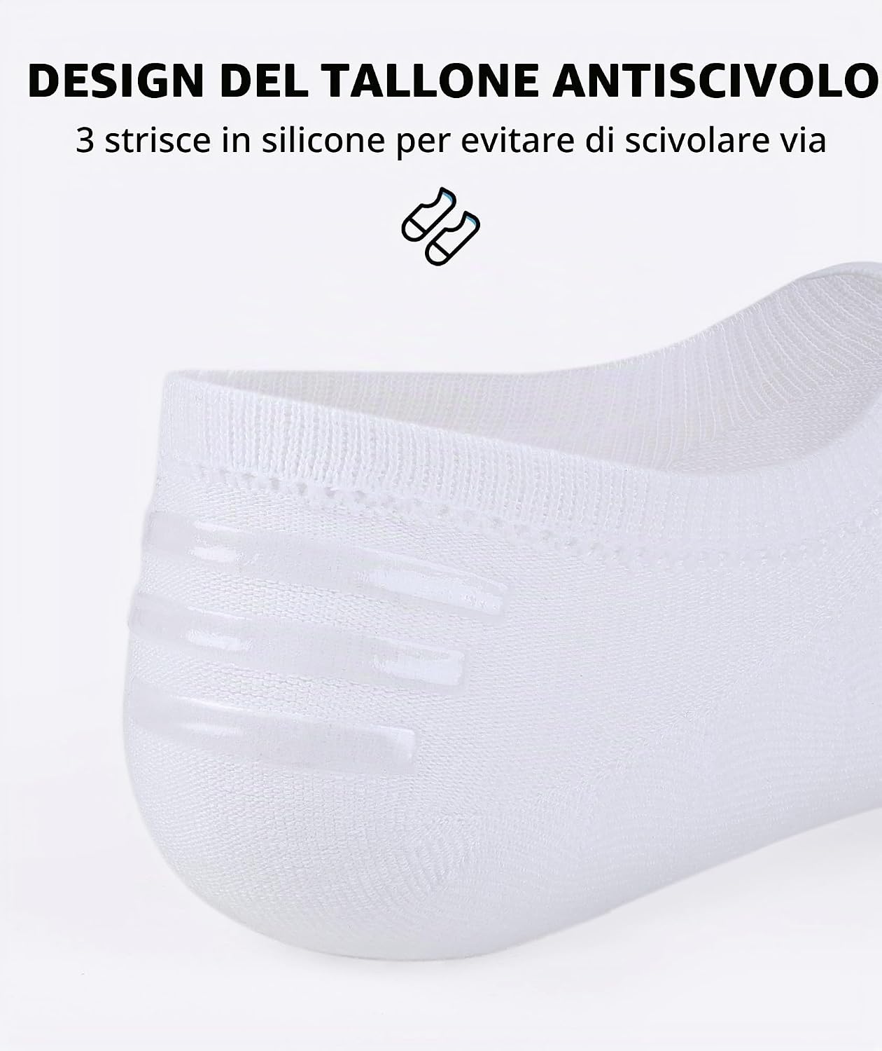 Thumbnail 2 de CLOSEMATE 6 Paia Fantasmini Uomo Donna – Calzini Invisibili Estivi in Cotone Antiodore con Maglia Traspirante e Antiscivolo