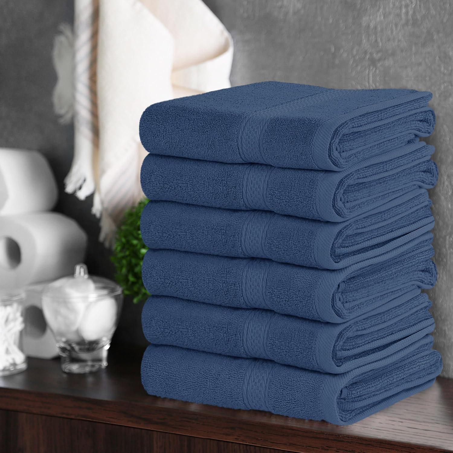 Thumbnail 6 de Utopia Towels UT0737 Hand Towels, 6-Pack, 600 GSM Cotton, Navy