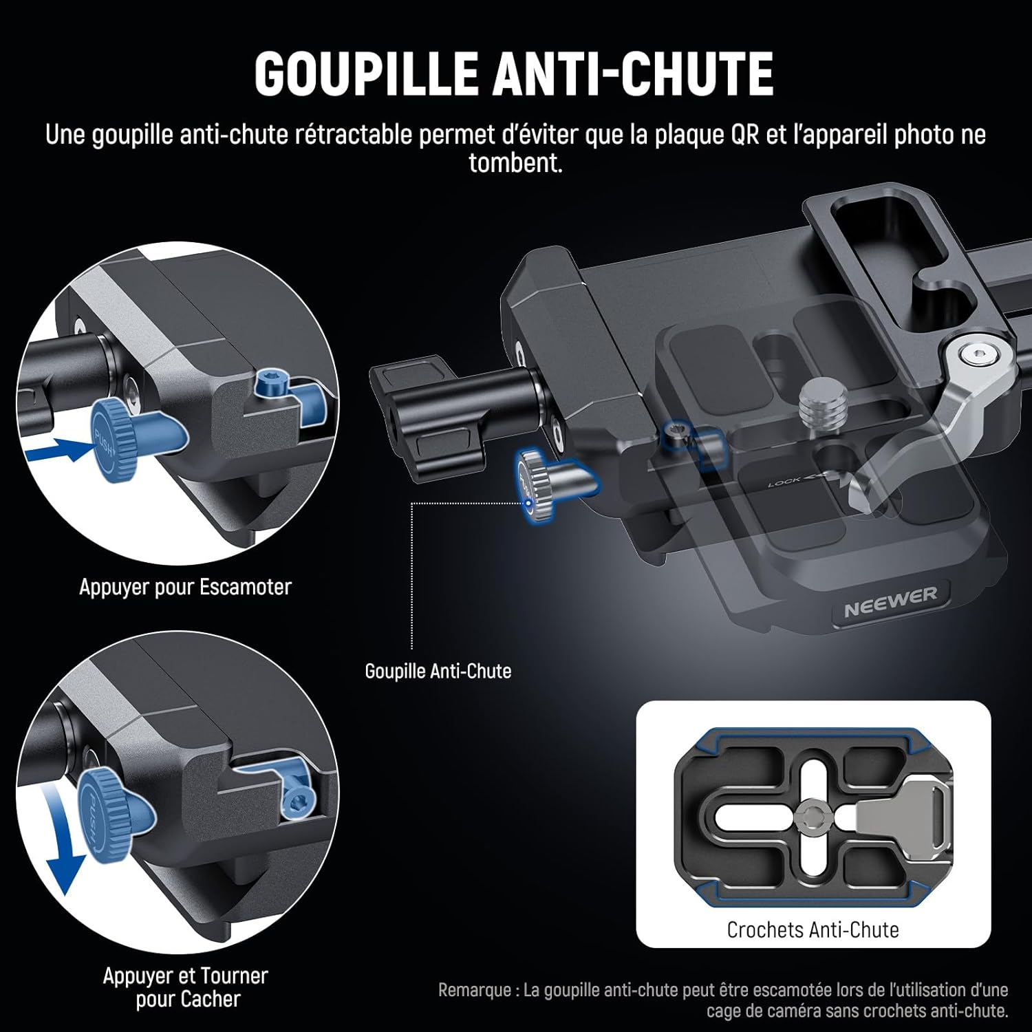 Thumbnail 3 de NEEWER Adaptateur de batterie à monture V avec plaques Arca pour NEEWER PS099E et cages DJI RS