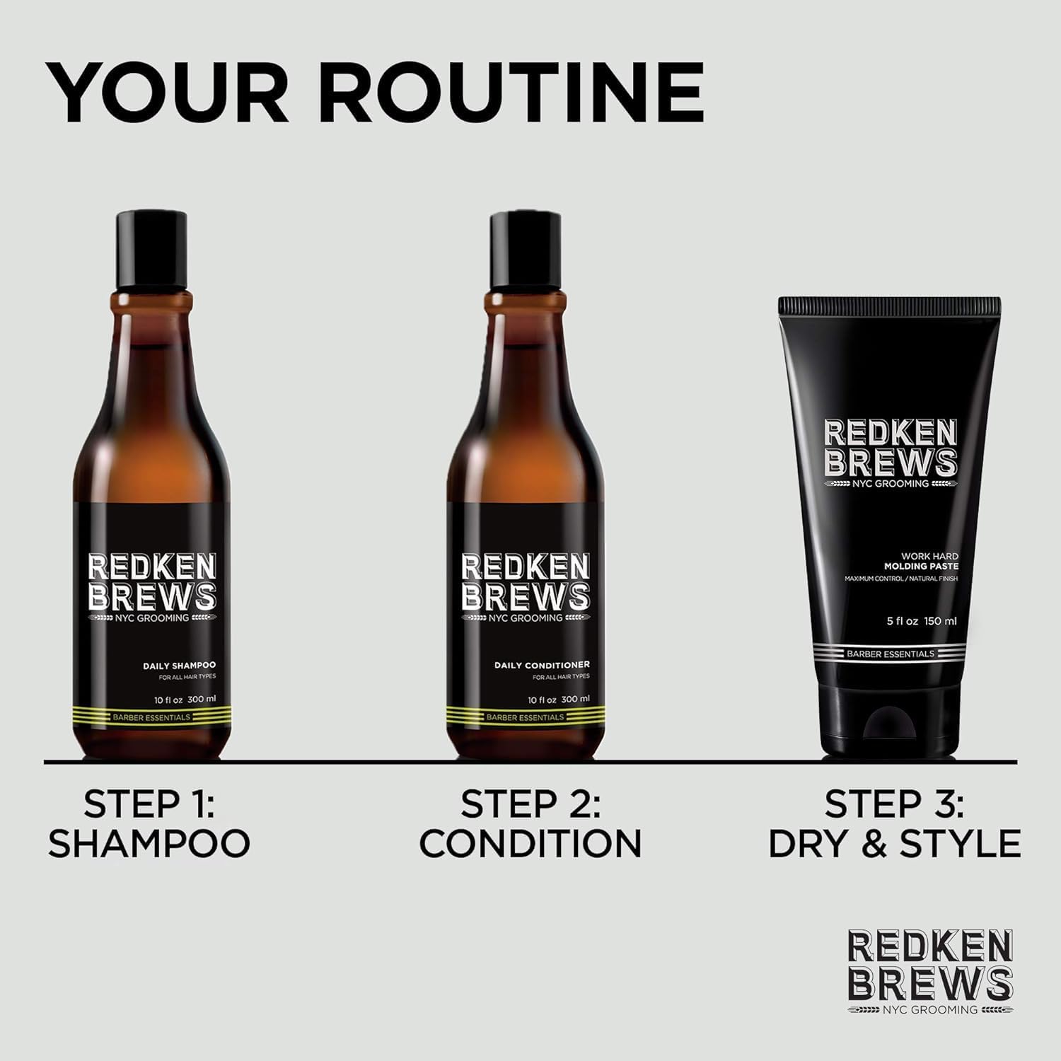 Detalle 2 de REDKEN Brews Work Hard Molding Paste P2066000, 150 ml