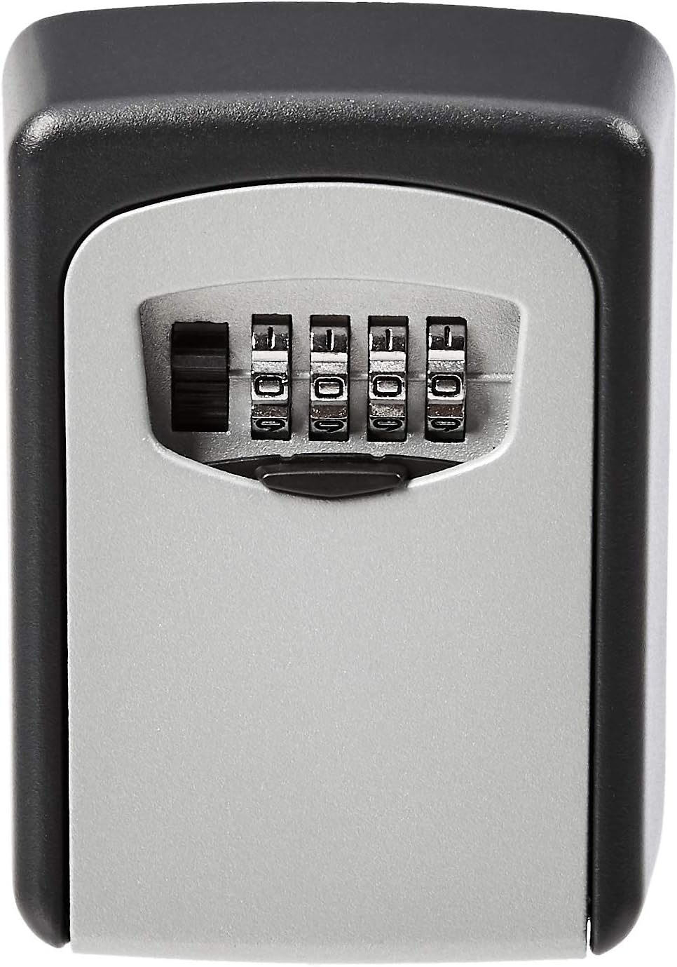 Detalle de Amazon Basics Wall Mounted Key Storage Box with Combination Lock (Black) 3.5 x 8.6 x 12 cm