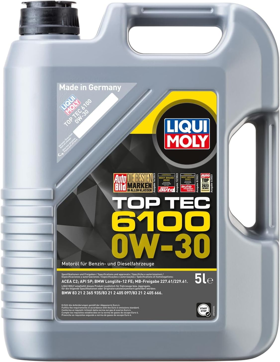LIQUI MOLY Top Tec 6100 0W-30 – Synthesetechnologie, 5 L