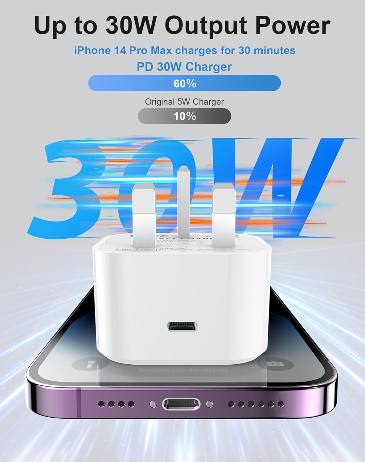 Detalle de Apple 30W iPhone fast charger with 2m cable