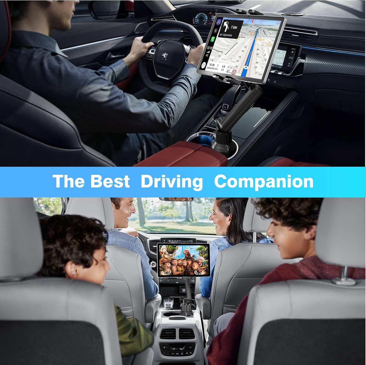 Thumbnail 6 de Peastrex Getränkehalter fürs Auto mit Tablet-Halterung (bis 13 Zoll) – iPad/iPhone & mehr