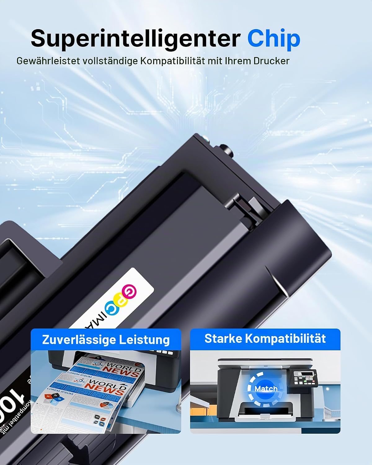 Thumbnail 6 de GPC IMAGE Kompatibel 106A Toner W1106A Schwarz – HP Laserdrucker kompatibel mit 107w, 135wg, 137fwg, 135a/135r/135w/137fnw