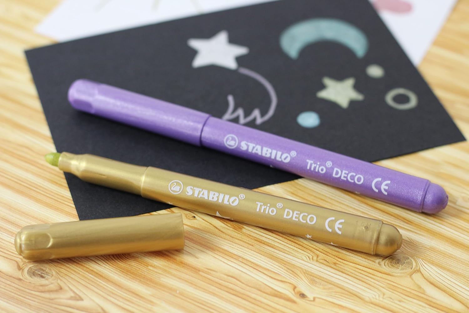 Detalle de STABILO Metallic-Filzstift Trio Deco – 8er Pack mit robuster XL-Spitze