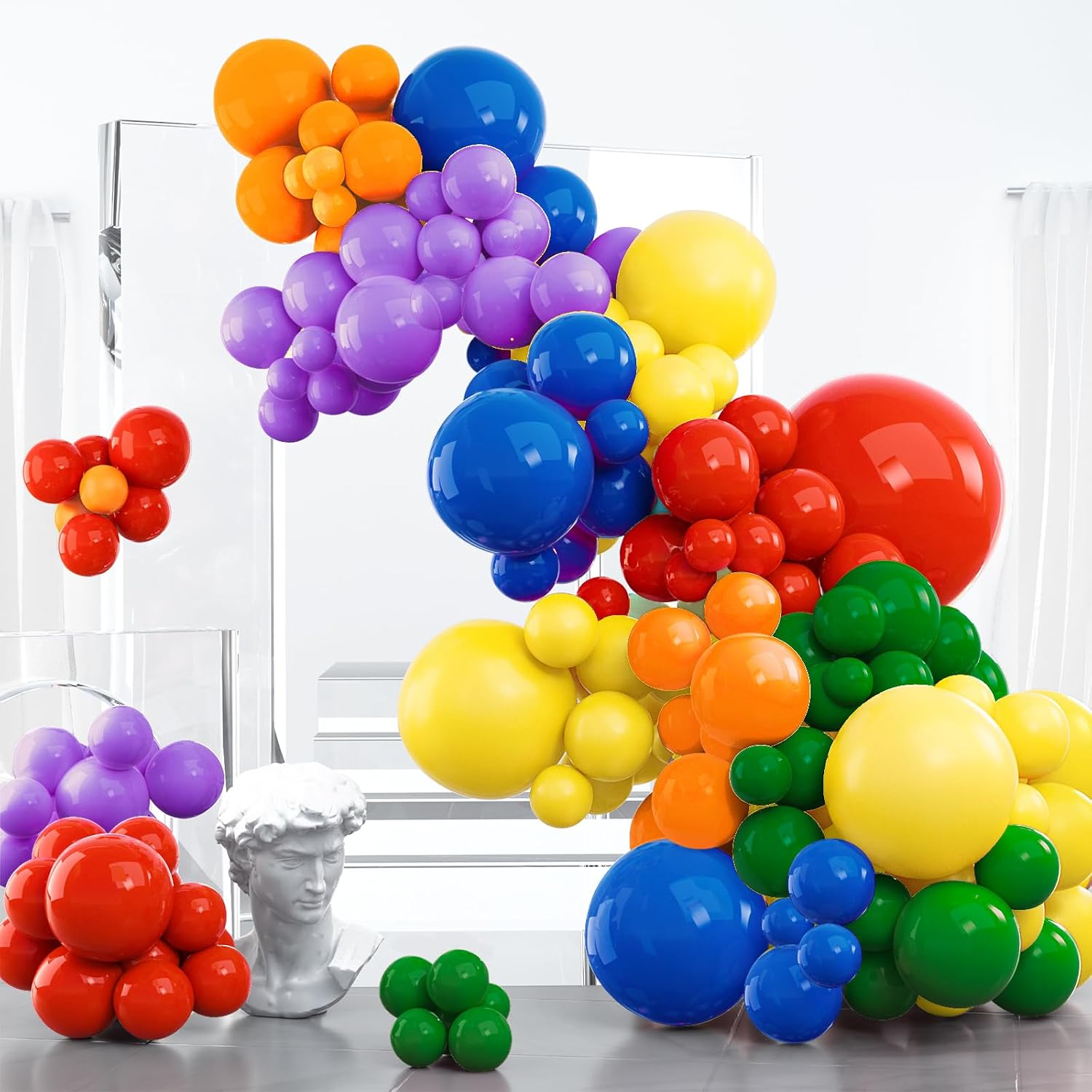 Detalle de PartyWoo Rainbow Balloon Arch Kit 100 pcs ๐