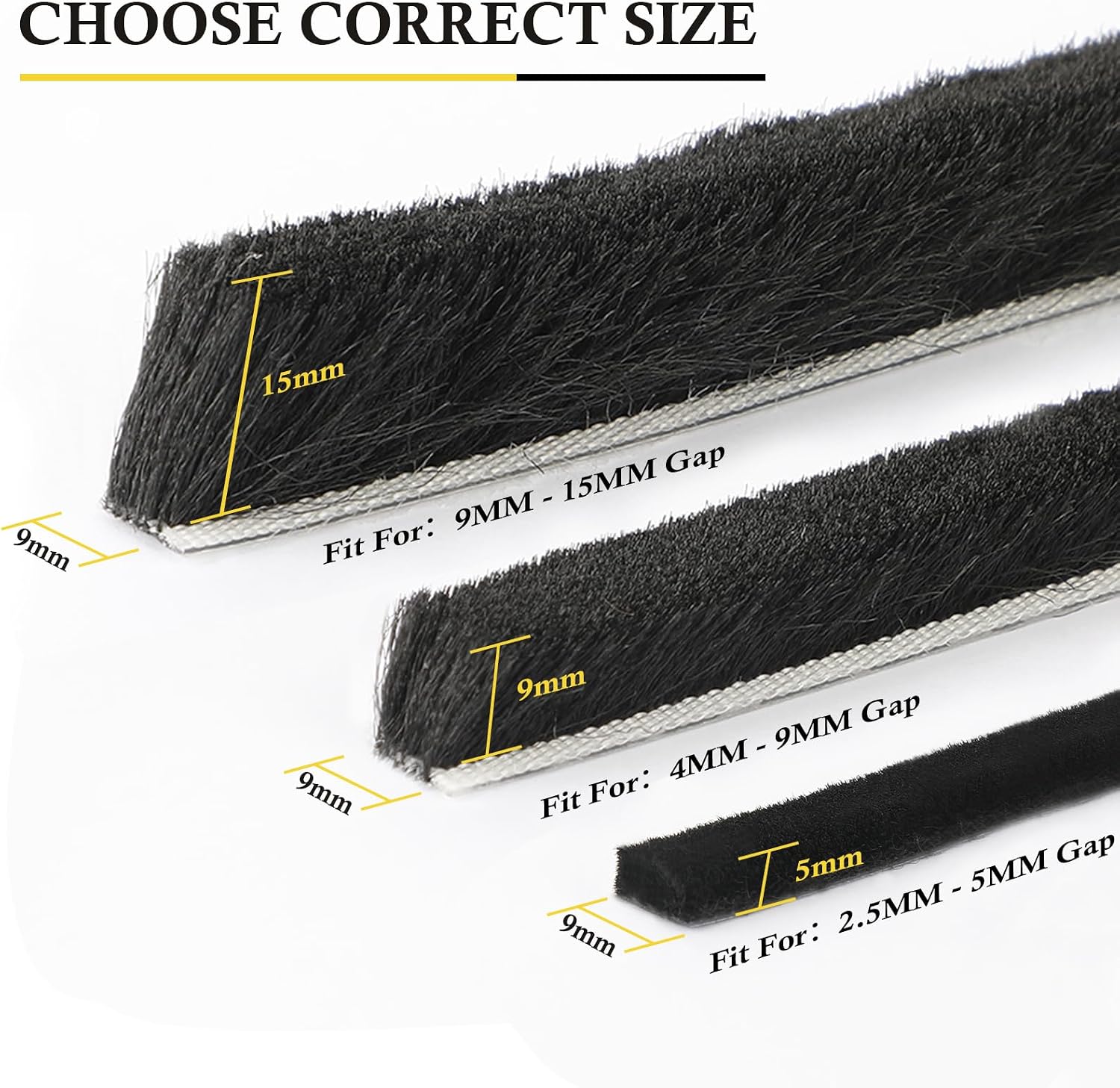 Thumbnail 6 de fowong Self-Adhesive Brush Seal 4.9 m for Doors and Windows ๐ช