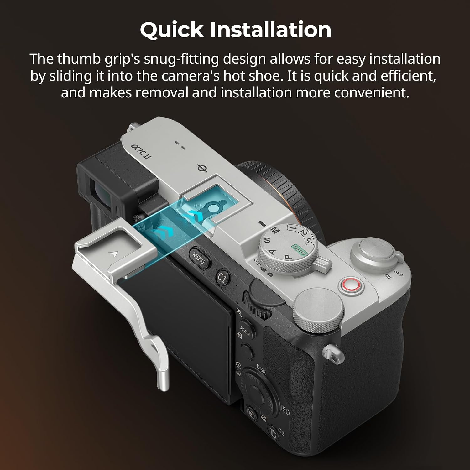 Detalle de SmallRig Daumengriff 4818 für Sony Alpha 7C II / 7CR / 7C – ergonomischer Zusatzgriff mit integriertem Blitzschuh