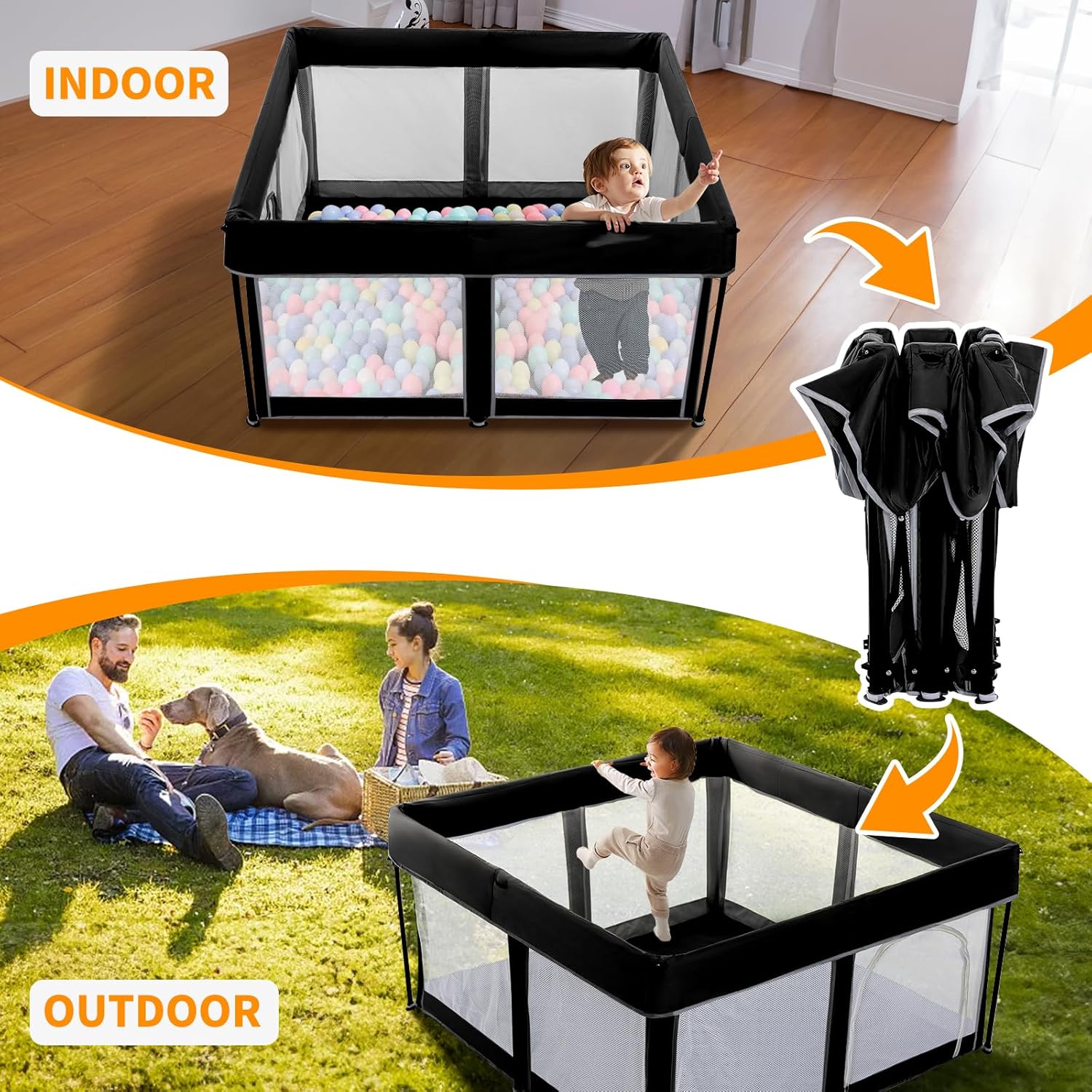 Thumbnail 6 de Lexixi Foldable Baby Playpen 50"x50"