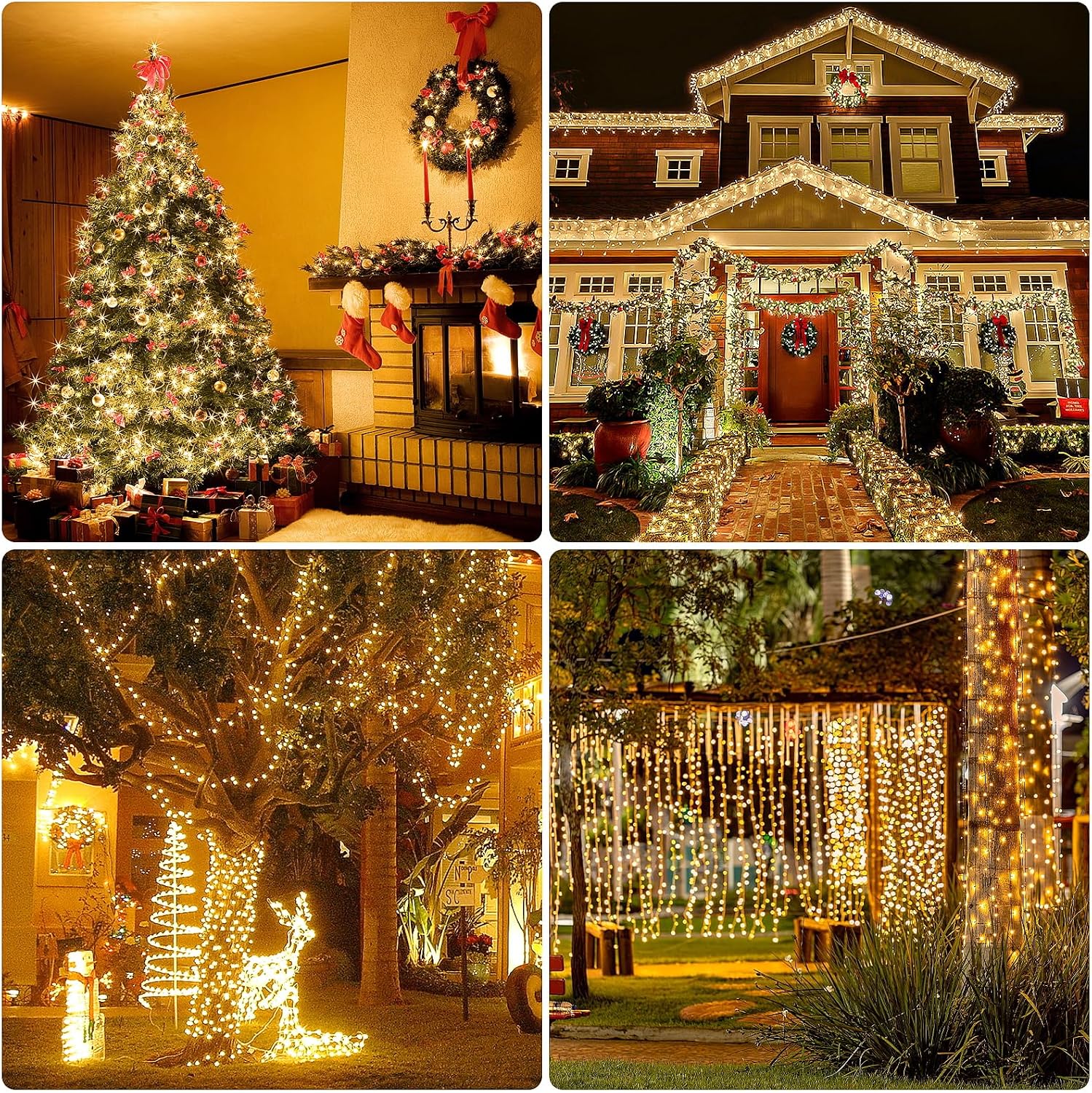 Thumbnail 6 de Outdoor Christmas Tree Fairy Lights (Mains Powered) – 15m String Light with Remote, Waterproof IP44, 150 Warm White LEDs