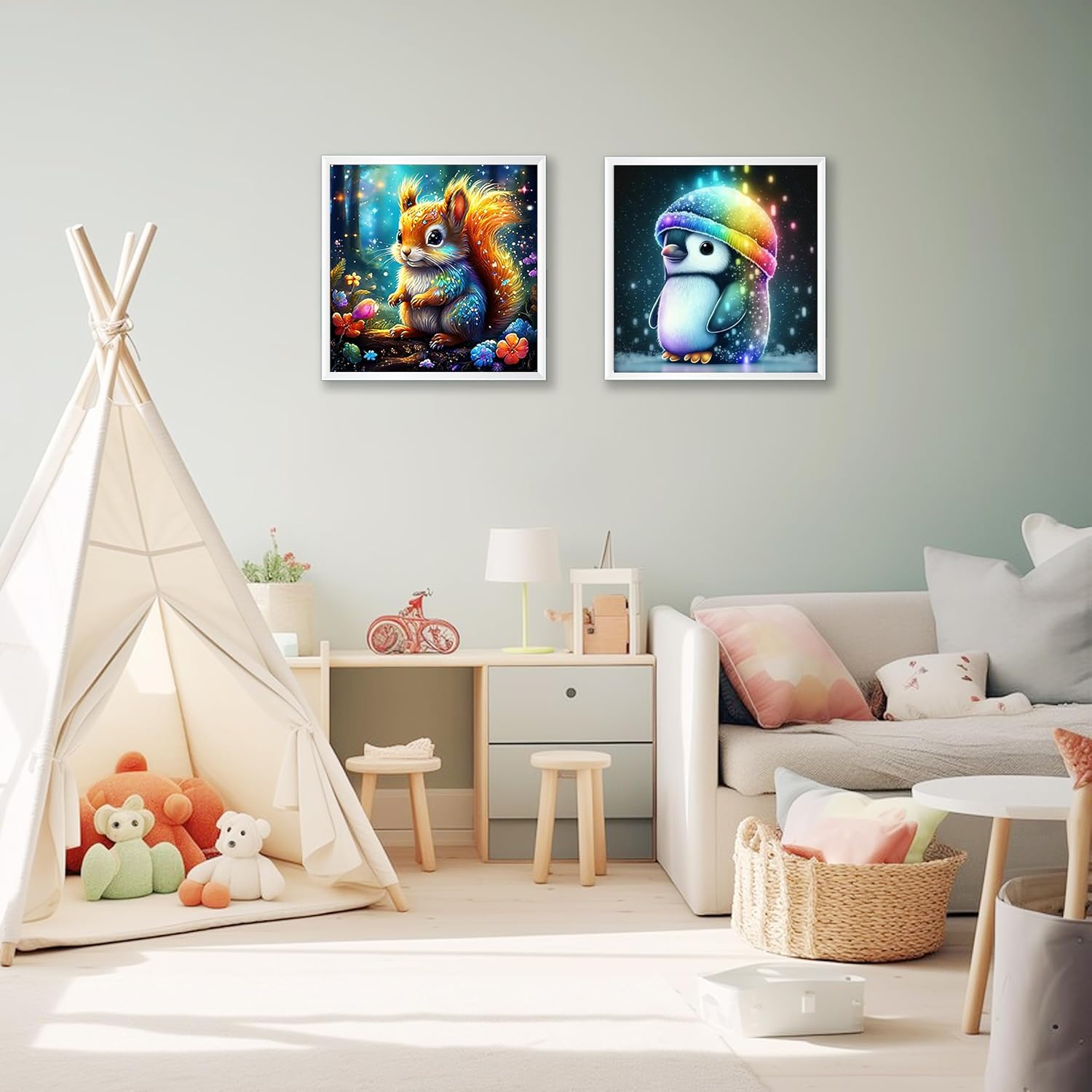 Thumbnail 6 de Yunruily 4 Pack Paint by Numbers for Kids 8x8 Frames