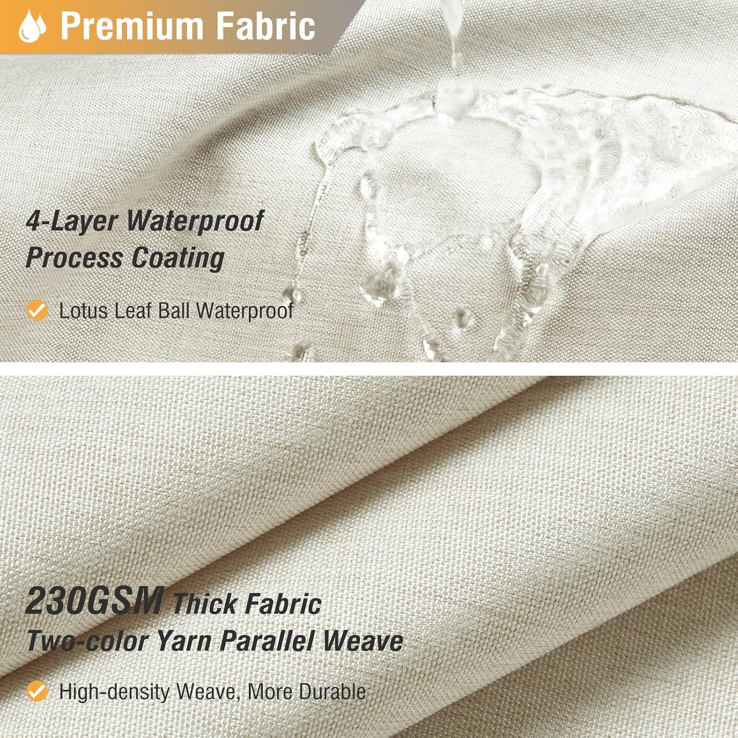 Detalle de BTTN Stall Fabric Shower Curtain - 36x72 Inch Linen Textured Heavy Duty Set