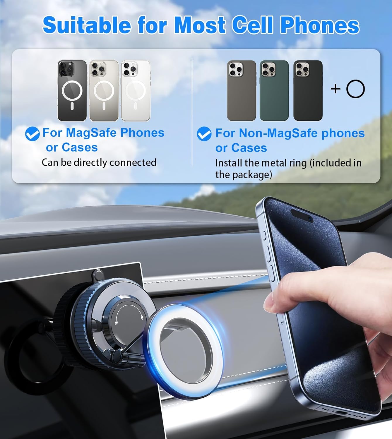 Thumbnail 4 de Gahenwo Vacuum Magnetic Car Phone Holder 360°