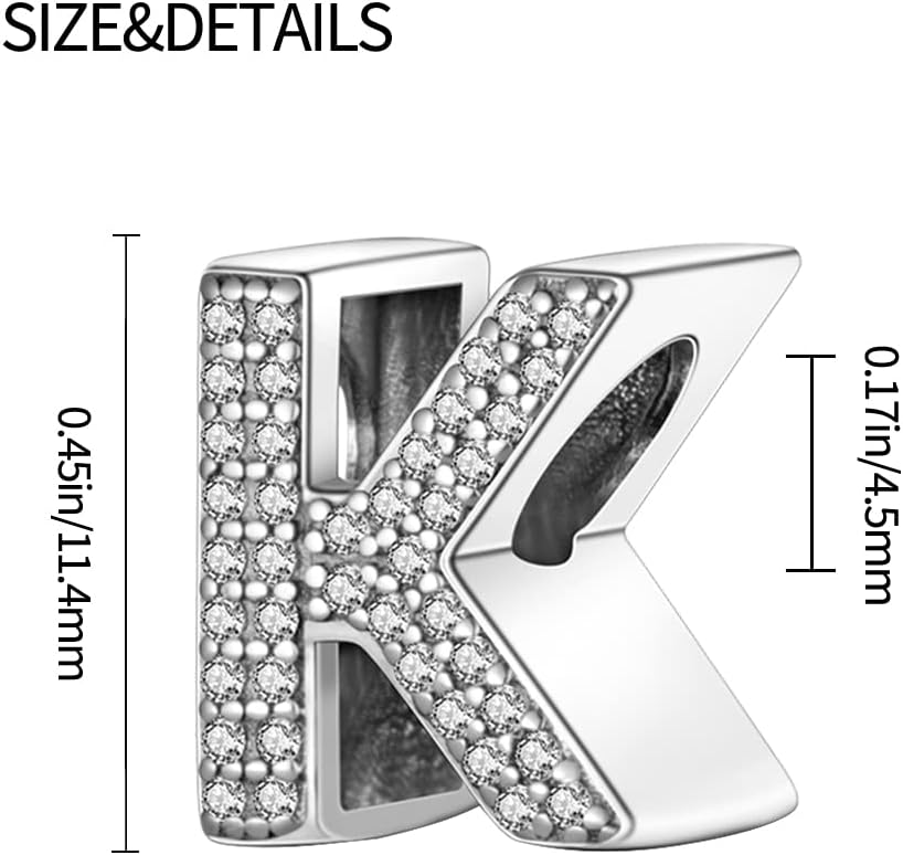 Thumbnail 4 de QIKAOLA S925 Sterling Silber Alphabet Charms