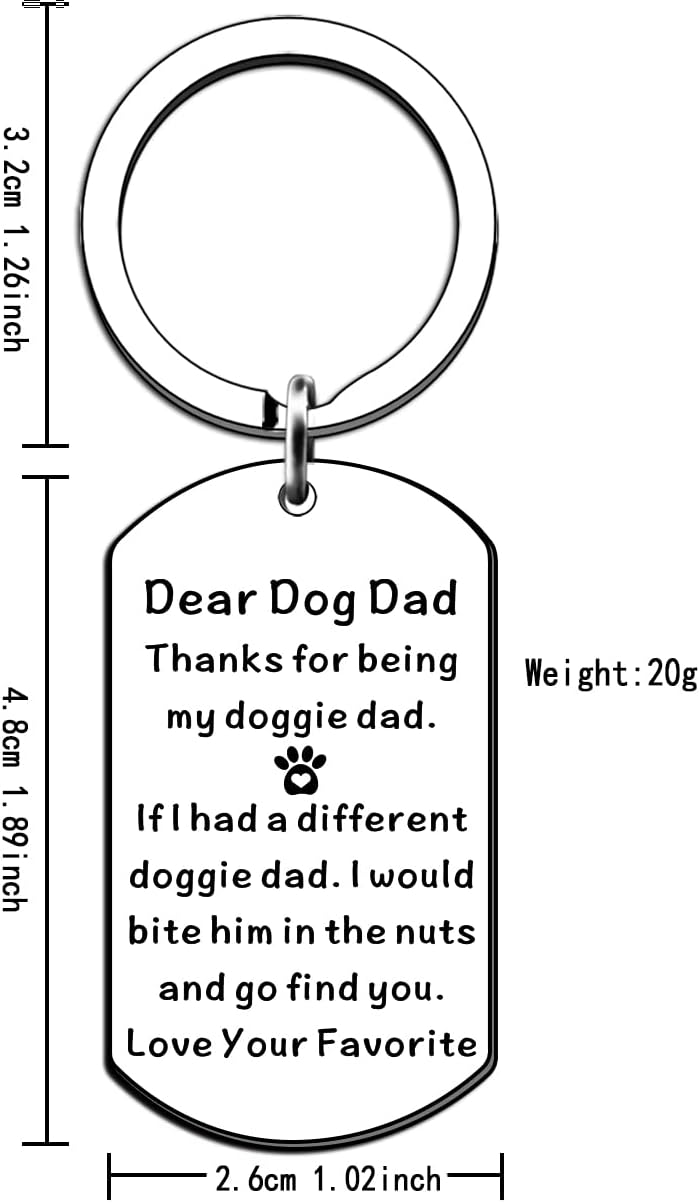 Thumbnail 1 de JMIMO Dog Dad Gifts Keyring – Funny Father’s Day & Birthday present for dog owners