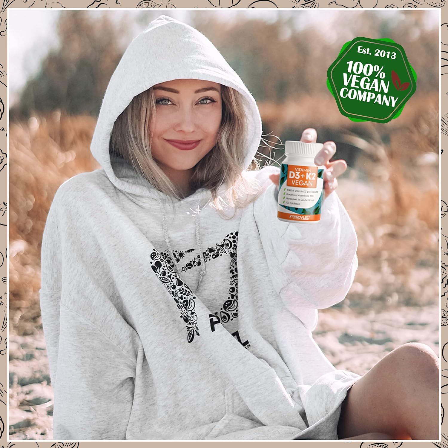 Detalle 2 de Vitamin D3 K2 VEGAN 120 Tabletten ⚡