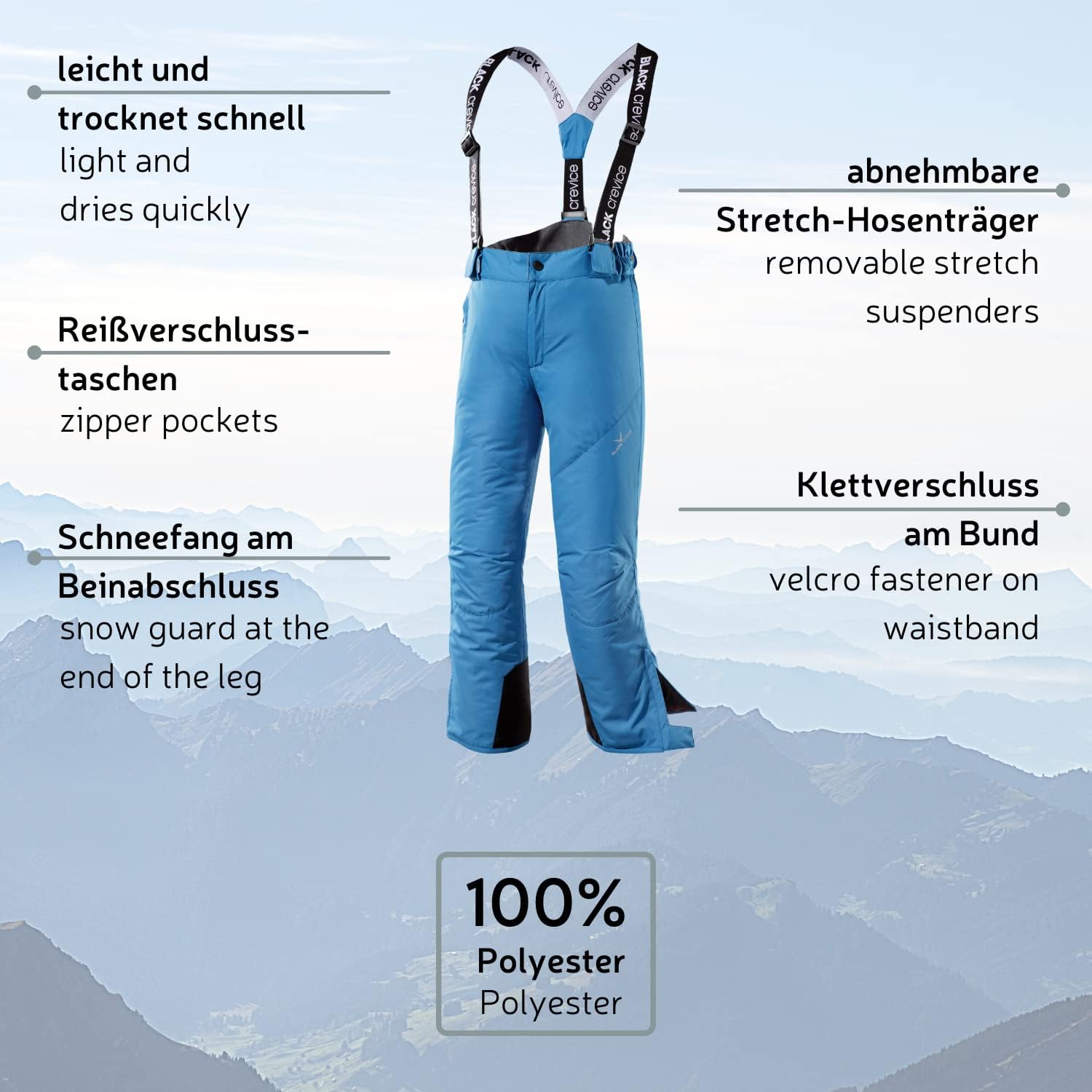 Detalle 2 de Black Crevice Pantaloni sci unisex bambini