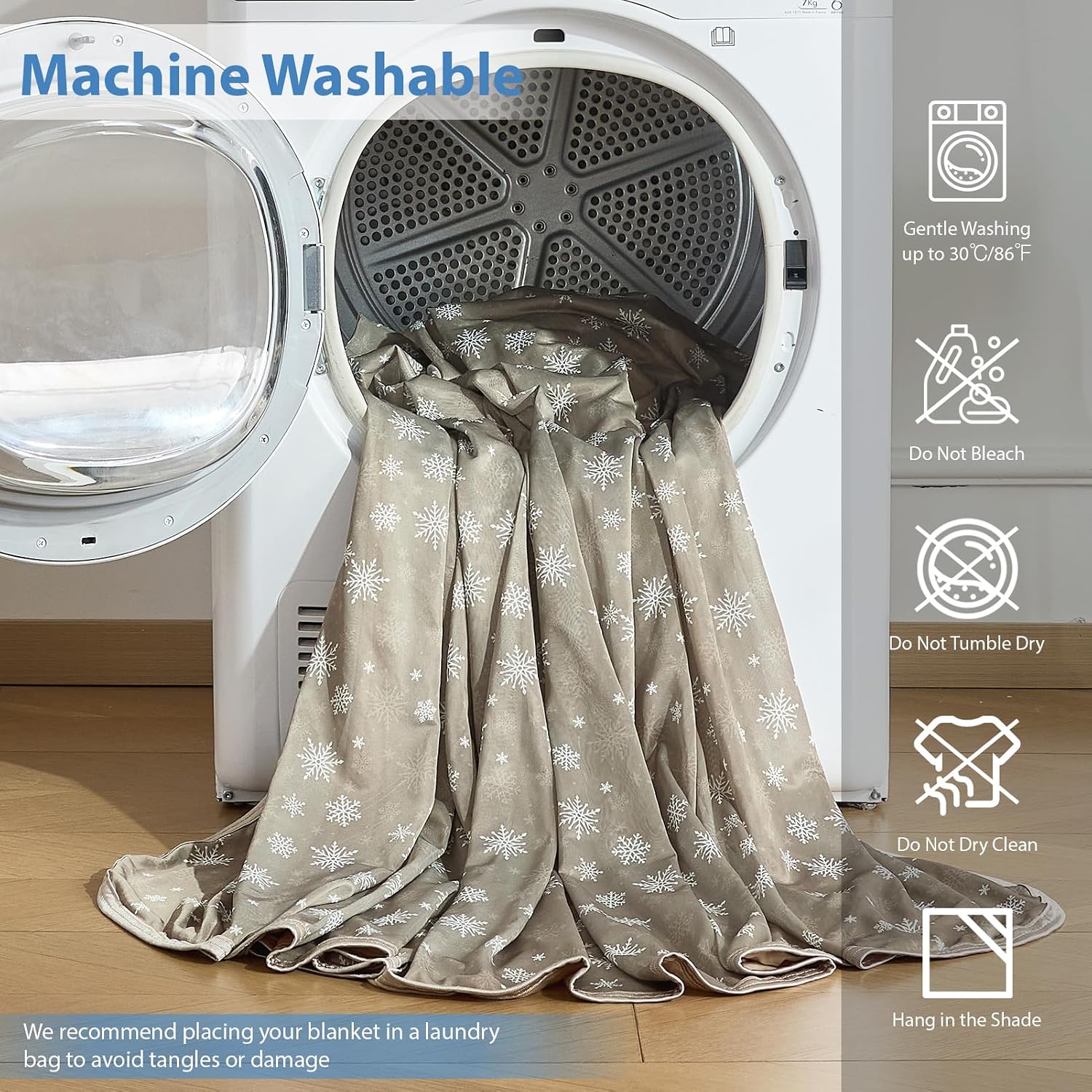 Thumbnail 5 de Cooling Blanket for Hot Sleepers – RUMBALUXY Snowflake Snowflake Cool Blanket, 130 x 180 cm