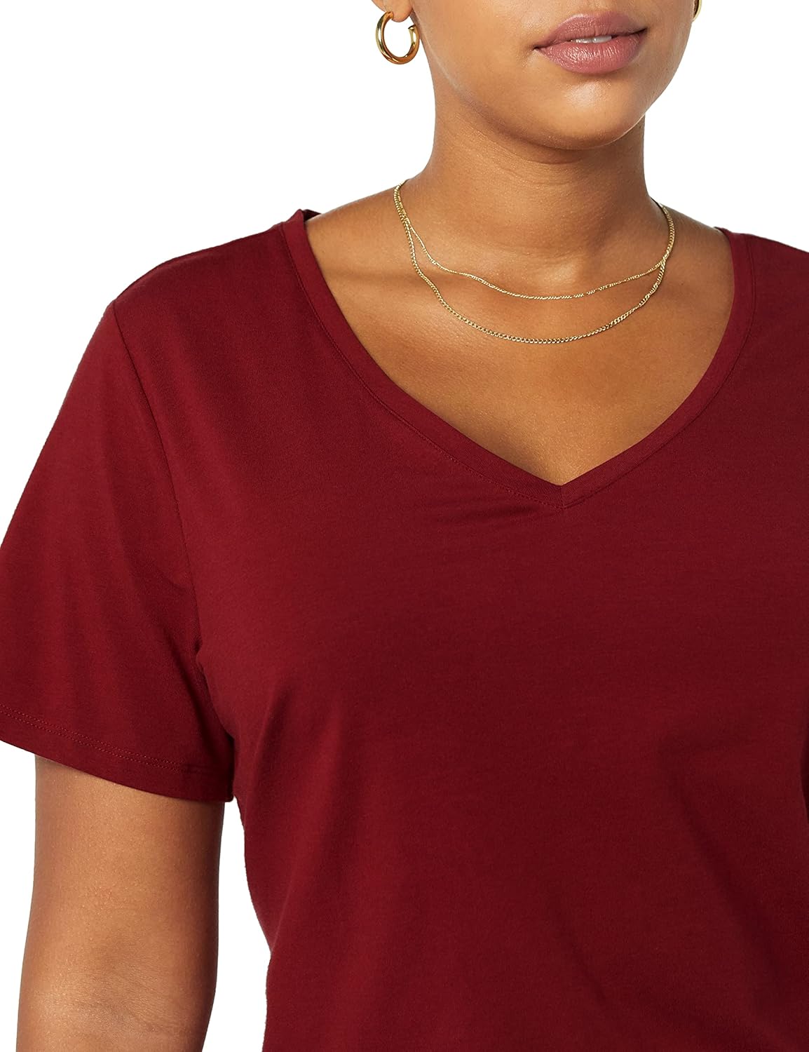 Thumbnail 5 de Amazon Essentials Women’s Plus Size Short-Sleeve V-Neck T-Shirt (Multipacks) – classic cotton-modal comfort