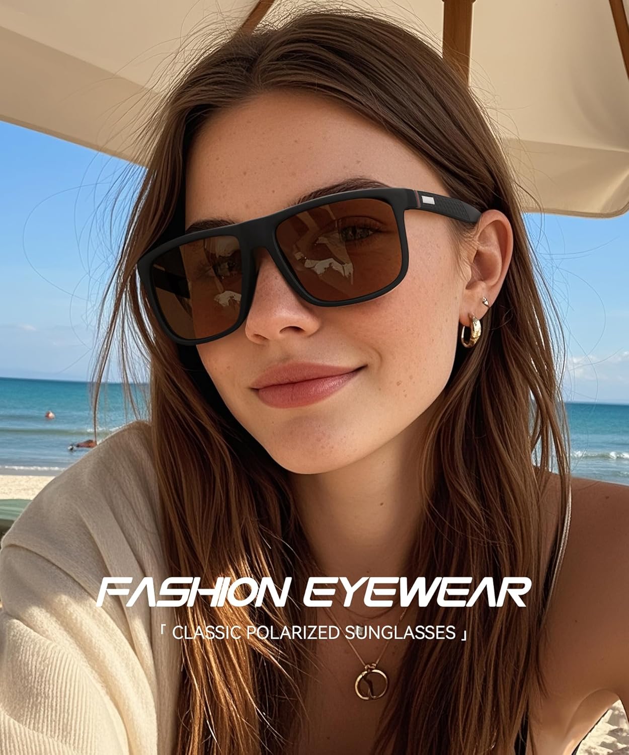 Thumbnail 2 de Perfectmiaoxuan Polarisierte Sonnenbrille für Herren & Damen mit TR90-Fassung und UV400-Schutz (Vintage/klassisch)