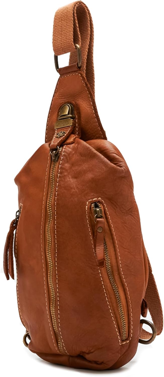 Thumbnail 3 de BARONE Sac à bandoulière pour homme en cuir véritable, fabrication italienne