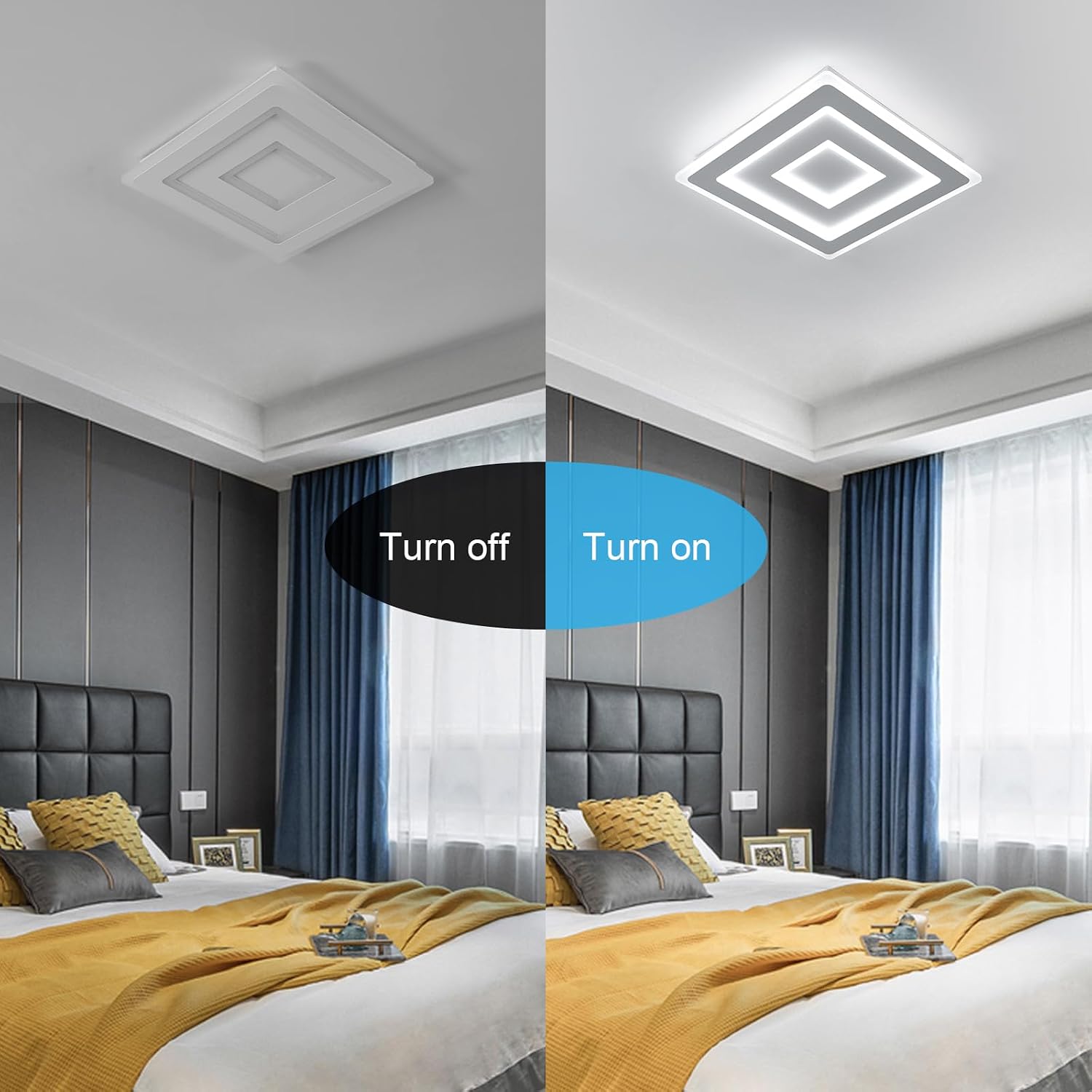 Thumbnail 6 de Comely plafonnier LED carré moderne 52W (40 x 40 cm) 6500K – luminaire plafond design en acrylique