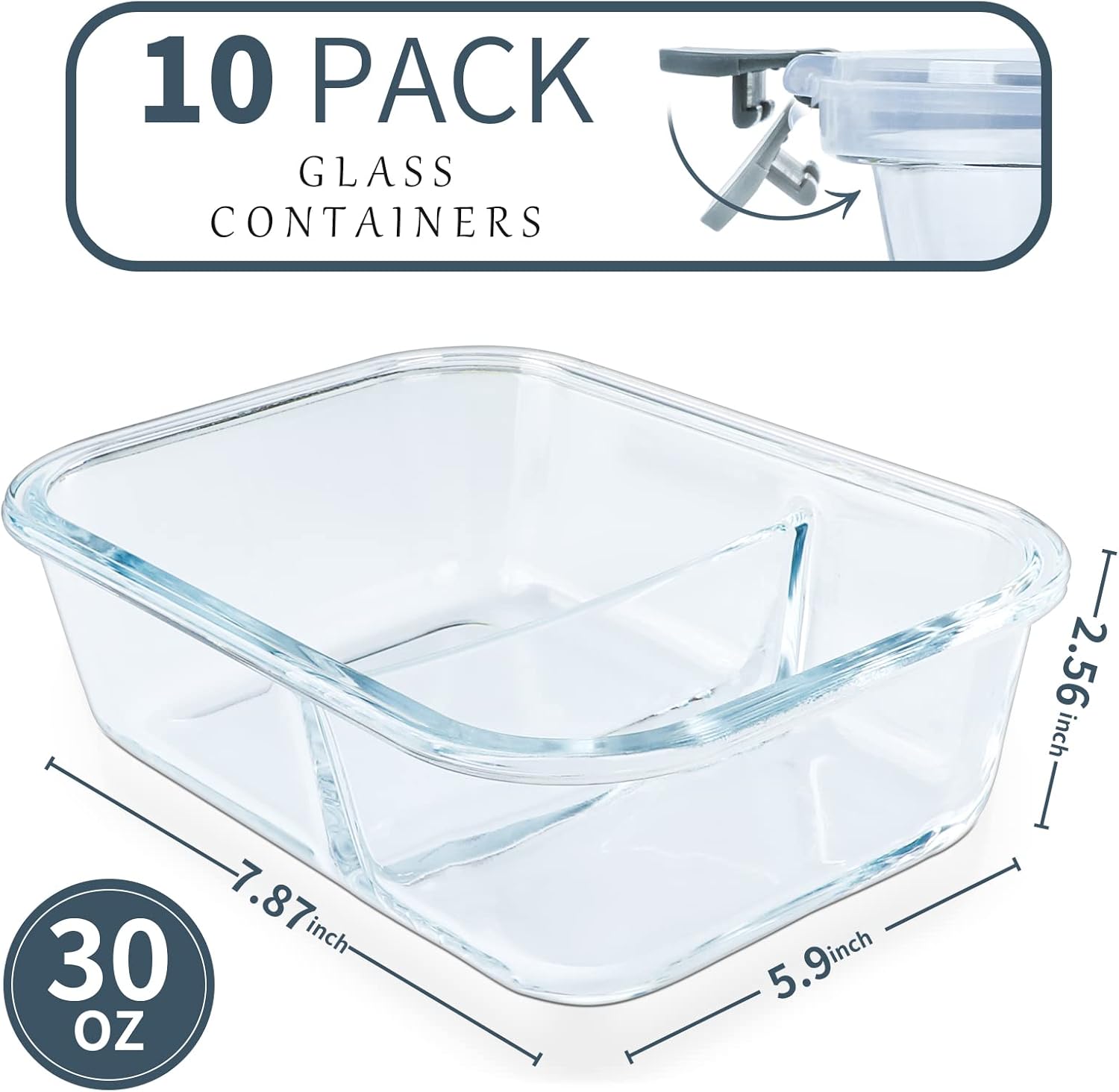 Detalle 2 de KOMUEE 30oz Meal Prep Containers 🍱