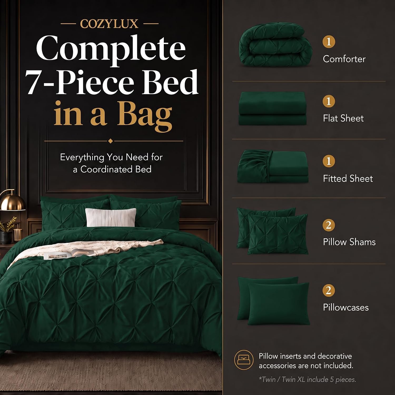 Detalle 2 de CozyLux Comforter Set, California King