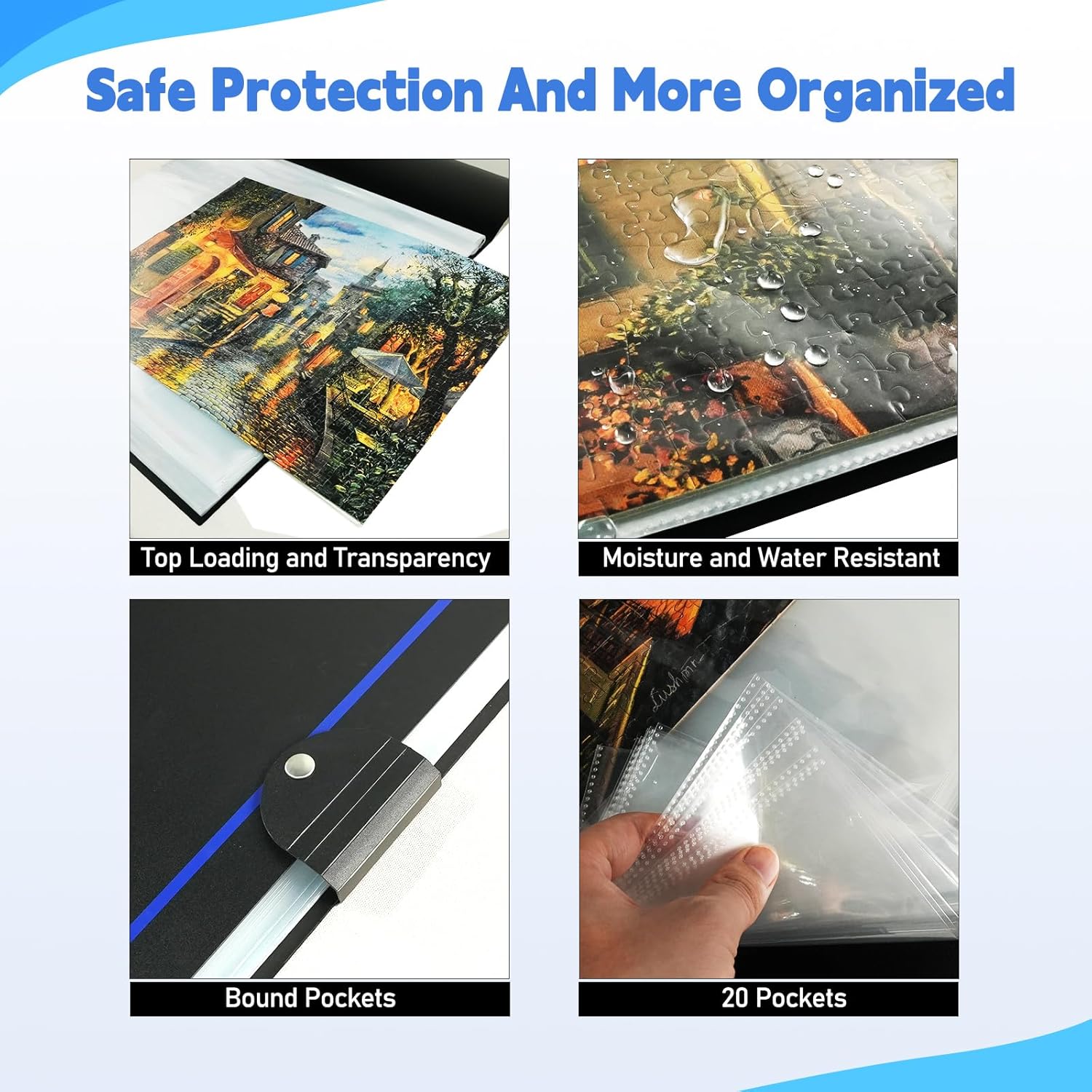 Thumbnail 4 de ALL4JIG 25.98" × 30.31" Puzzle Binder: Space-Saving 20-Puzzle Organizer for 500–1000 Piece Sets
