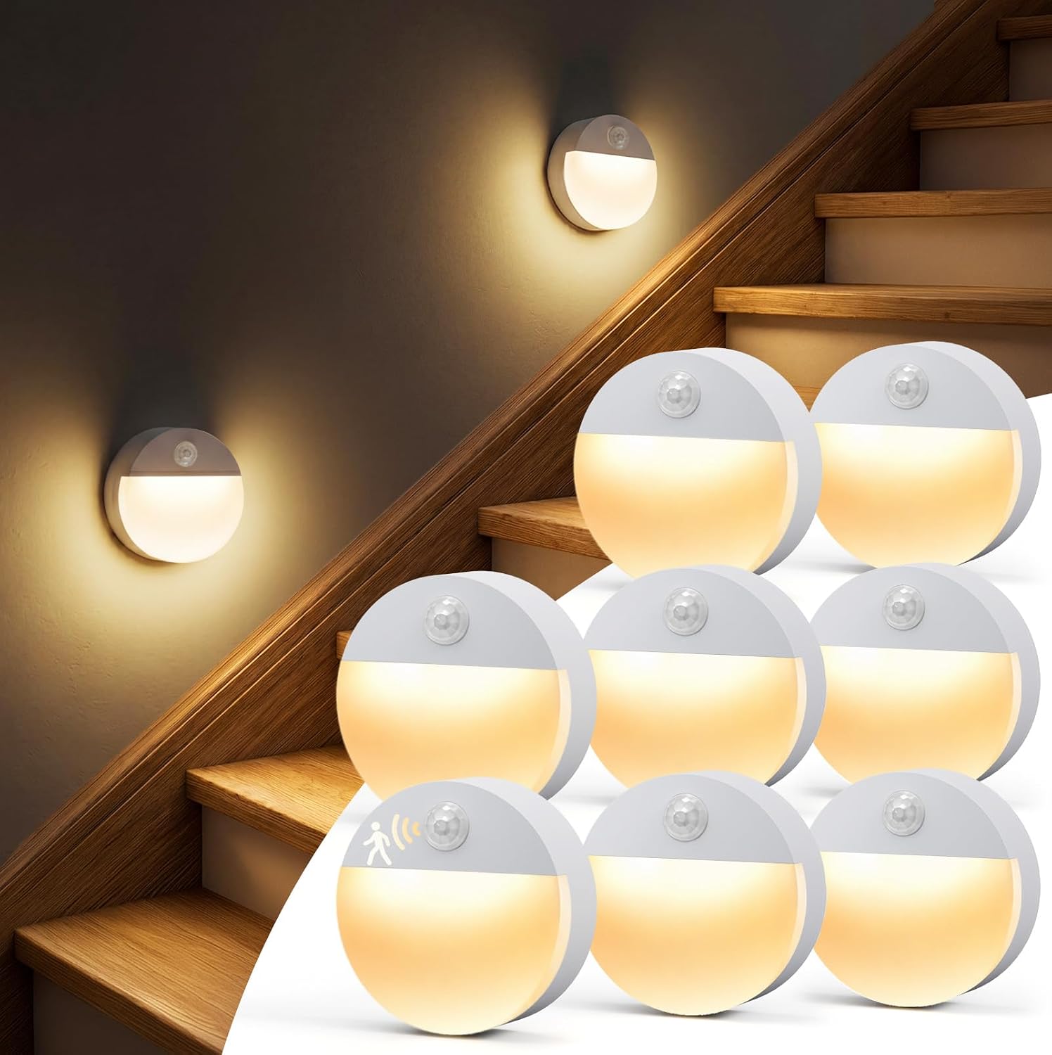Detalle de FLOWood Nachtlicht 8 Stück Warmweiß