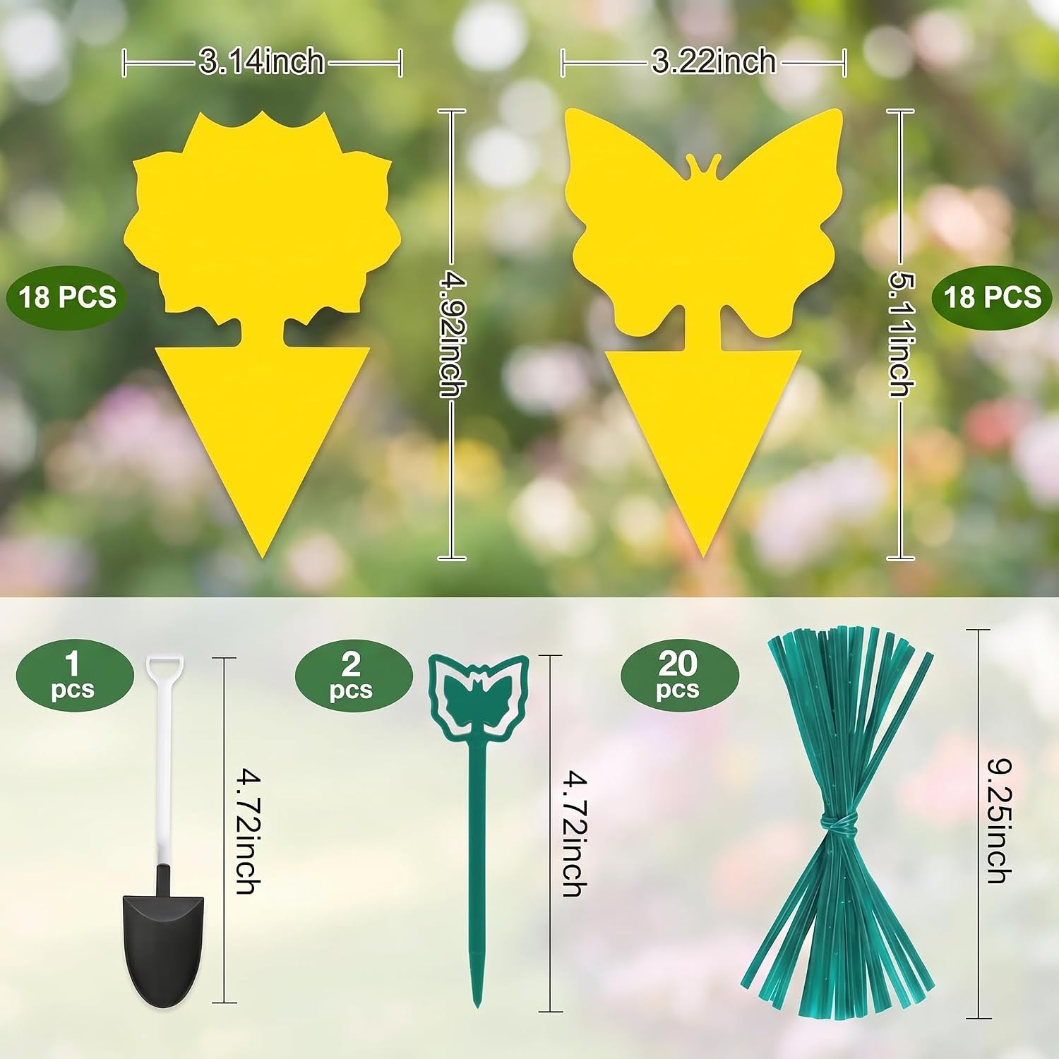Detalle de Stingmon 36 Pack Stick Fruit Fly Trap, Dual-Sided Yellow Plant Traps