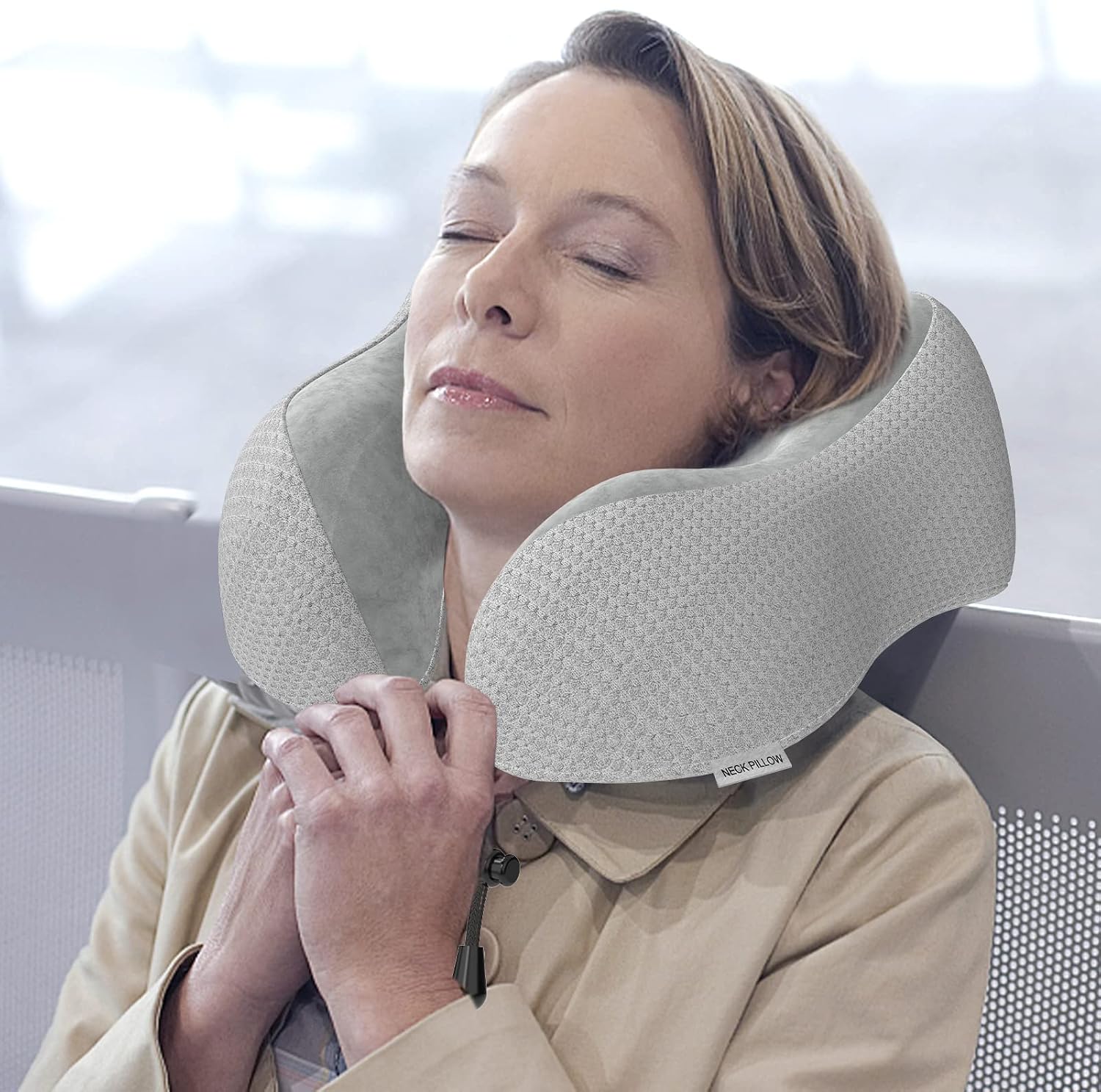 Thumbnail 4 de Yomisee Travel Neck Pillow – Memory Foam Flight Pillow for Airplane, Car, Train & Home