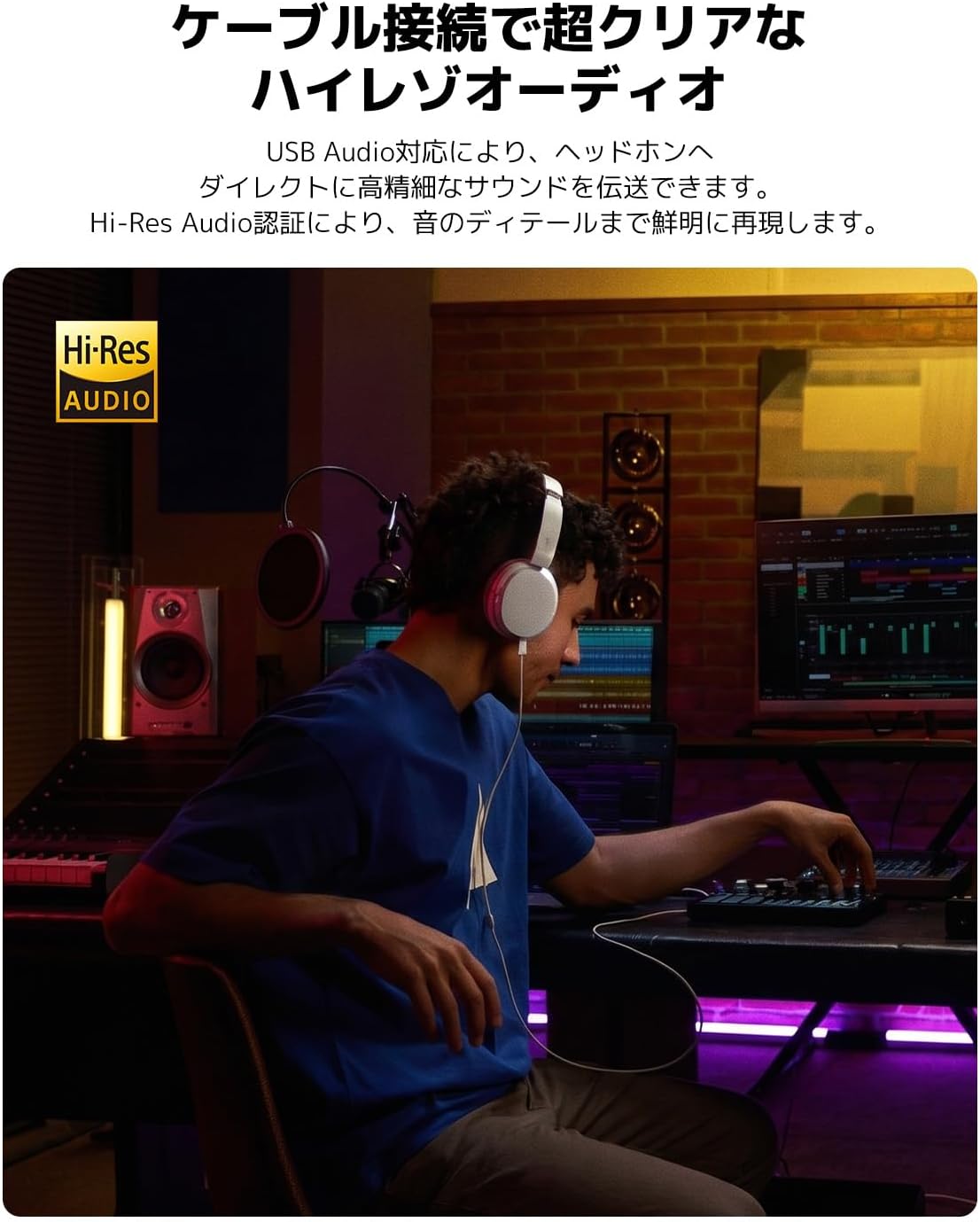 Detalle 2 de Xiaomi REDMI Headphones Neo ワイヤレスヘッドホン、最大42dBノイズキャンセリング・最大72時間再生・Bluetooth 5.4