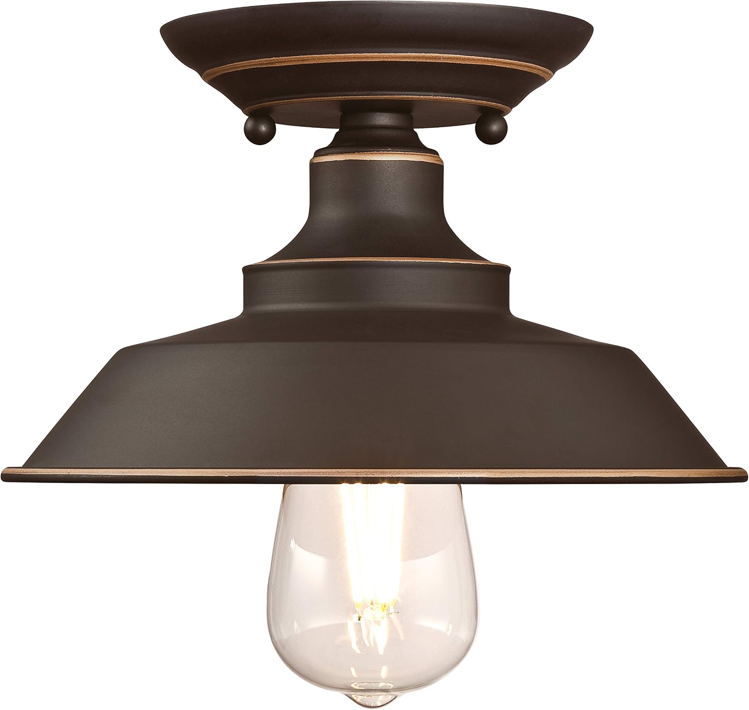 Detalle de Westinghouse 63701 Iron Hill – metalowa lampa sufitowa 22 cm, brąz