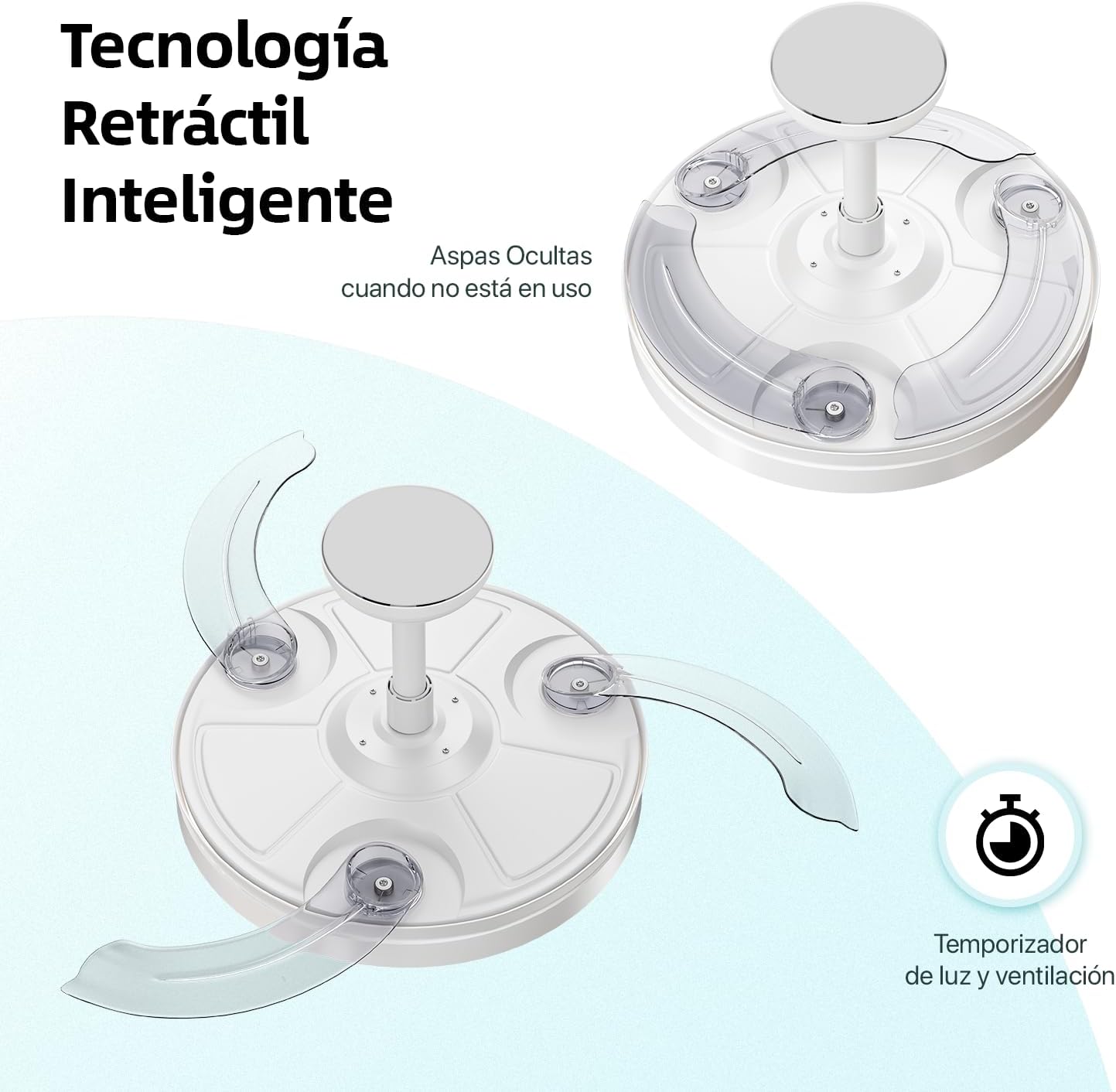 Thumbnail 1 de LEDUNI Ventilador de techo blanco con Luz LED 42W (7590 lm), aspas retráctiles y motor DC 30W