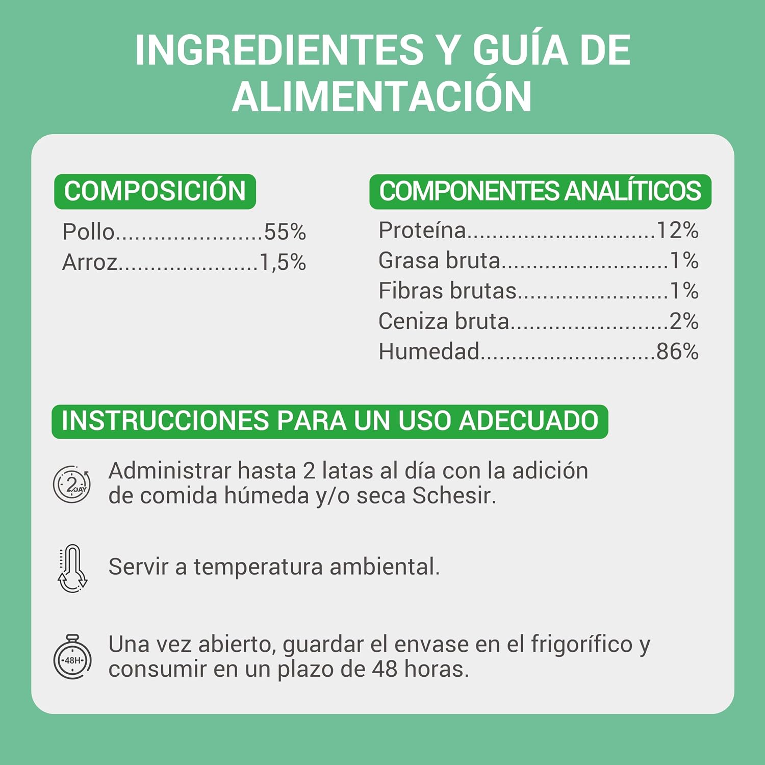 Detalle 1 de Schesir Filetes de pollo 12×70 g para gato 🐱