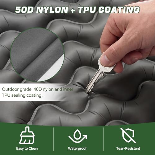 Thumbnail 6 de PHYSEN Esterilla Camping Autohinchable: Colchón Inflable 196 x 70 cm con Bomba Integrada y Correas 360°