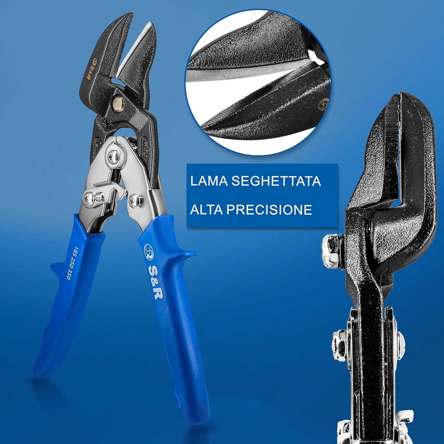 Thumbnail 3 de S&R Cesoie per Lamiera Professionali 260 mm – taglio a sinistra, lame 32 mm, acciaio HRC 60-62