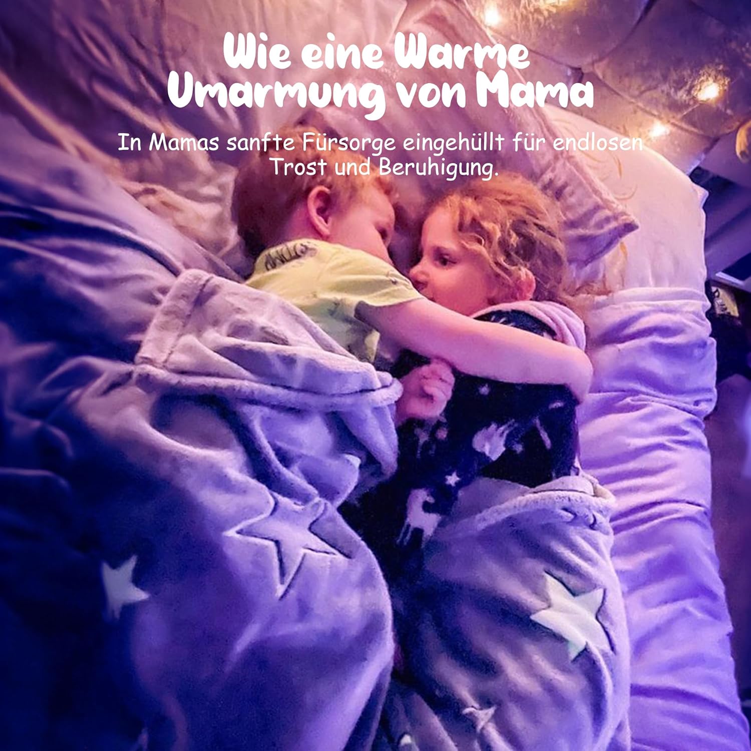Thumbnail 4 de Winthome Kuscheldecke für Mädchen – Glow-in-the-Dark Kinderdecke (Stern, 130×170 cm)